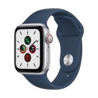 Apple Watch SE (v2) Cellular (40mm) ezüst alumínium tok, kék szilikon sportszíjas okosóra