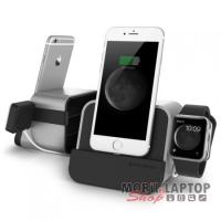 Dokkoló Apple iPhone 5 / 6 / 6 Plus / SE / iPod / iPad és Apple Watch töltő ezüst I-Depot VERUS